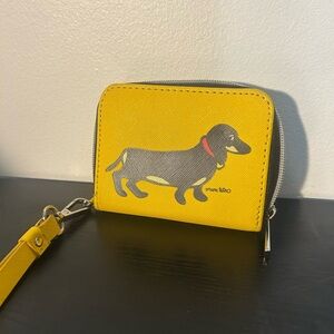 Yellow Dachshund Zip Wristlet Wallet - Marc Taro